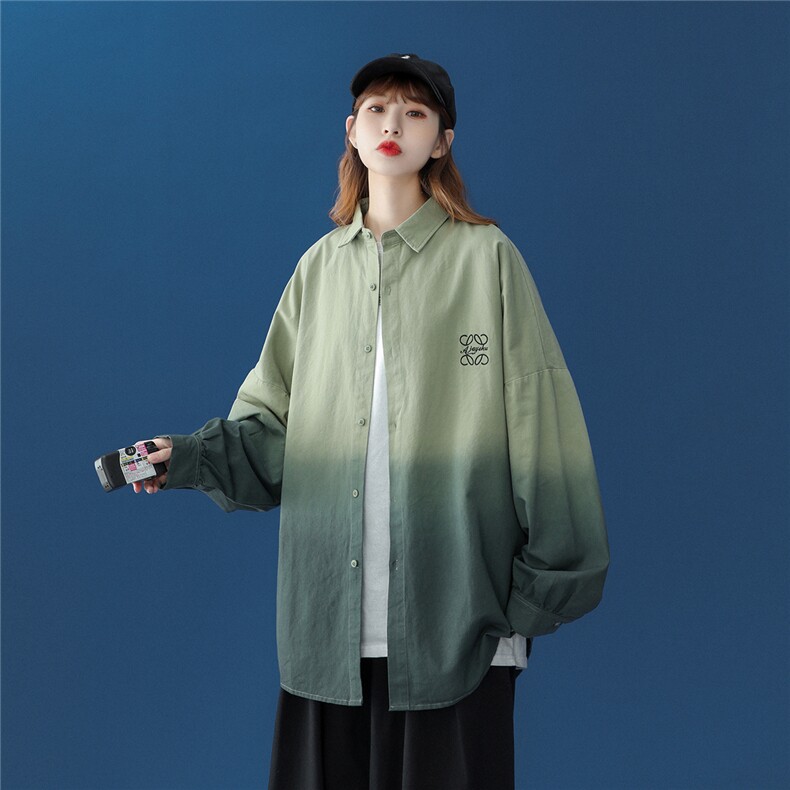 新款吊染刺绣宽松情侣衬衫 C277 / P75图片