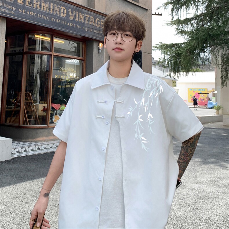 ！2025夏季新款男士新中式短袖衬衫情侣风衬衣CS101特P33,男装衬衫,电商B220