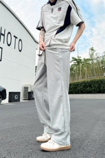 K10033-P35潮牌卫裤男2025新款百搭褶皱宽松直筒休闲长裤，男装休闲裤，电商A178