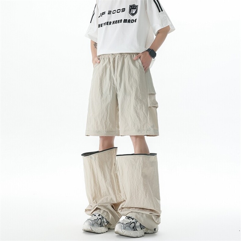 M-XL可拆卸两穿裤子大码休闲直筒设计感短裤机能工装裤KZ1959/P58,男装休闲裤,电商B238