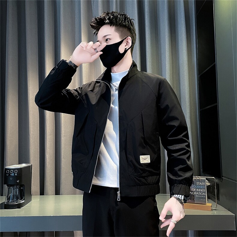 JK291-P88控118男立领夹克休闲痞帅男装衣服2025新款春秋季潮流痞图片
