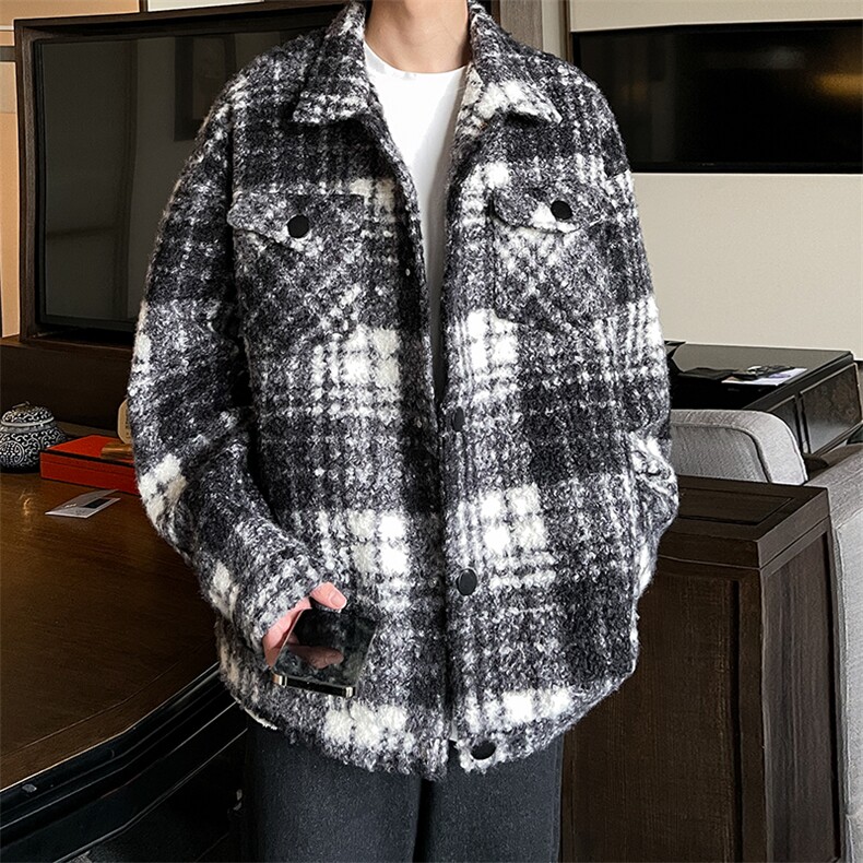 秋季新款男士格子夹克韩版简约外套上衣服A071-JK111-P125,男装夹克,电商A071