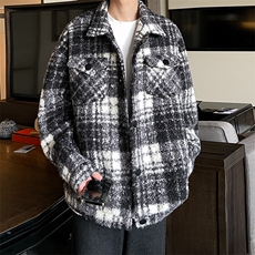 秋季新款男士格子夹克韩版简约外套上衣服A071-JK111-P125，男装夹克，电商A071