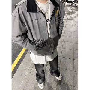麦门信徒翻领工装夹克外套造旧印花短宽Vibe J28-P90图片