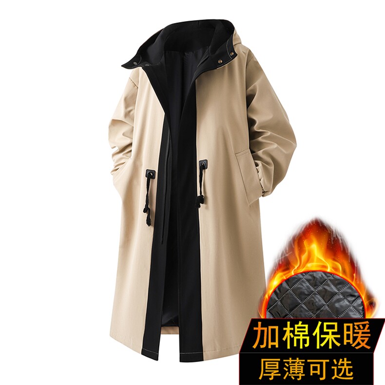 4W件长年大货冲锋风衣男中长款大衣男F996薄P95加棉P115白底D，男装风衣，星座401