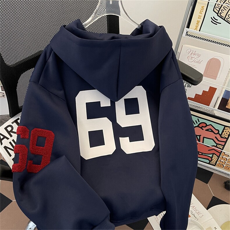 美式刺绣字母印花潮运动连帽卫衣男女春宽松情侣外套W0186-P58,男装卫衣,星座308B-1