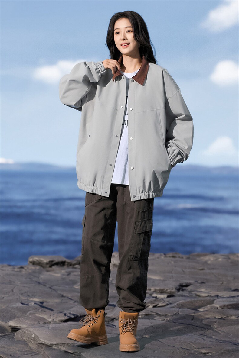 秋季宽松夹克男撞色衬衫领上衣外套DSA157B-JK7863-P65,男装夹克,电商A157B