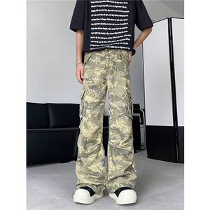 美式复古树枝迷彩裤宽松hiphop潮牌休闲工装裤子男ins潮K5529-P55图片