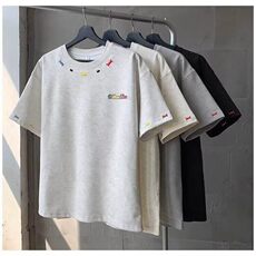 刺绣短袖T恤男女生夏季痞帅宽松半袖上衣青少年百搭T恤TX1501-p35，男装T恤，星座302B-2
