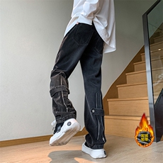 B221美式ins高街加绒加厚牛仔裤LK23028-P60控78P70控98，男装牛仔裤，电商B221