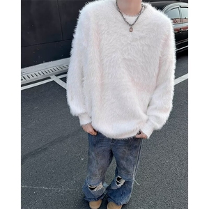 秋冬加厚水貂毛半高领毛衣男慵懒风  M565 P52图片