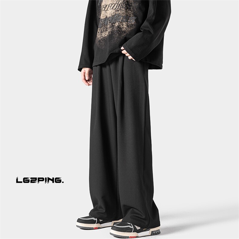 2024春季新款无影墙大码港风宽松直筒西裤M-5XHK24014-特P35，男装西裤，电商A022