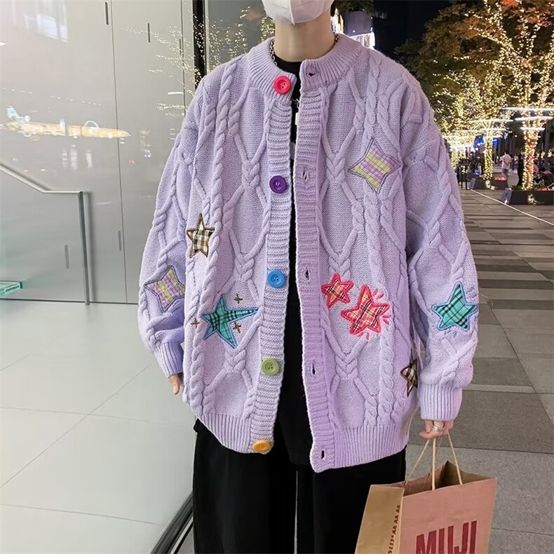 休闲潮流长袖潮毛衣原宿圆领开衫新款针织衫男GM238P65,男装针织衫/毛衣,星座1116-2