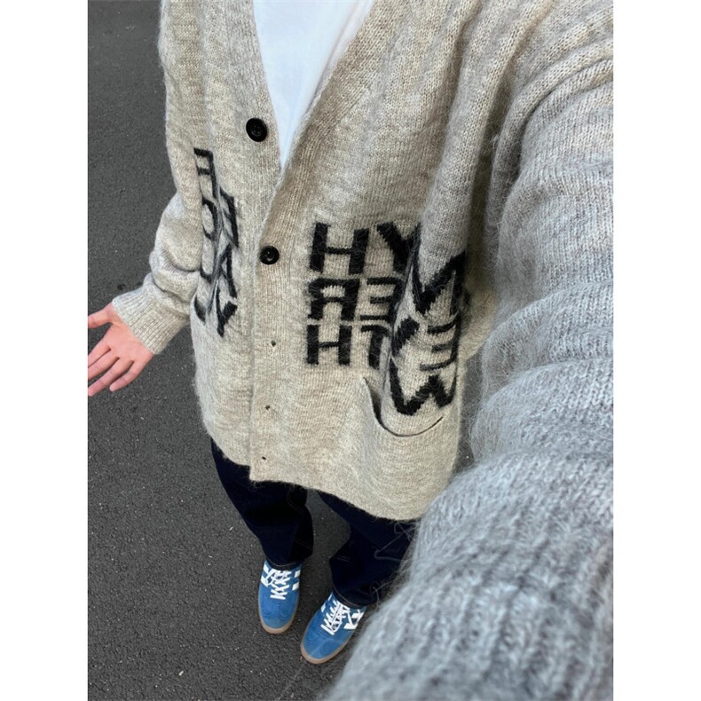【有货】秋冬高级感慵懒风开衫毛衣男美式针织外套MY452CC-特P58,男装针织衫/毛衣,星座1007（原301D）