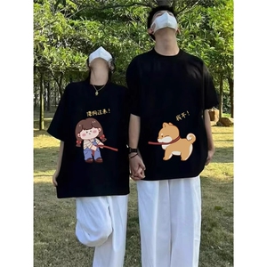 七夕特别的情侣装t恤夏季装2025新款roora小众高级感超火纯棉短袖图片