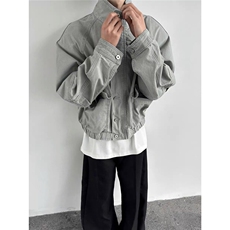 现货得物二开复古工装宽松立领水洗cleanfit夹克美式JK1252-P98，男装夹克，星座1103-3