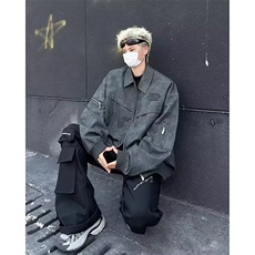 潮青少年皮翻领夹克男女春秋新款宽松上衣百搭休闲外套PY31P68，男装皮衣，星座1013-5
