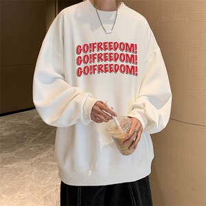 华夫格卫衣圆领卫衣男大码长袖t恤男外套 HW76338-P30加绒款-P40图片
