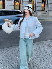 现货！（90新标带检）新中式提花料立体花羽绒服女气质保暖外套，女装羽绒服，水衣源