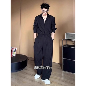 网图有货 雅痞竖条纹设计感长袖衬衫男韩系氛围感穿搭 A920-P40图片
