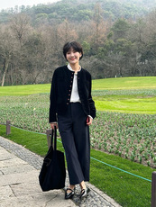 2025年秋季松紧长裤中腰柜子不规则切割线奶奶裤，女装休闲裤，泰合衣坊