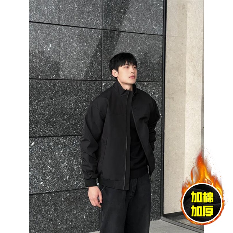 现货秋冬季美拉德立领飞行立领夹克boxy廓形棉衣高街加厚加棉外套，男装夹克，电商A486