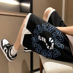 2025夏季 港风休闲印花假两件设计五分裤 B266-DK06-P30图片