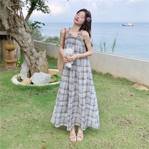 新款2242-P165-K245法式复古无袖长款松弛女连衣裙图片