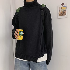 秋冬韩版潮流宽松慵懒个性针织衫港风ins高领毛衣男外套M914-P41，男装针织衫/毛衣，星座512-2