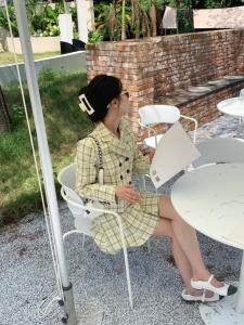 格子套装，女装职业装，HE