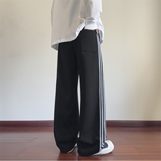 秋季新款美式复古运动条纹宽松休闲卫裤B315-K25612-特p40控78，男装休闲裤，电商B315