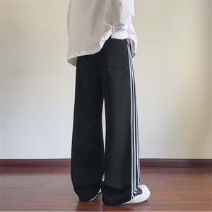 秋季新款美式复古运动条纹宽松休闲卫裤B315-K25612-特p40控78图片