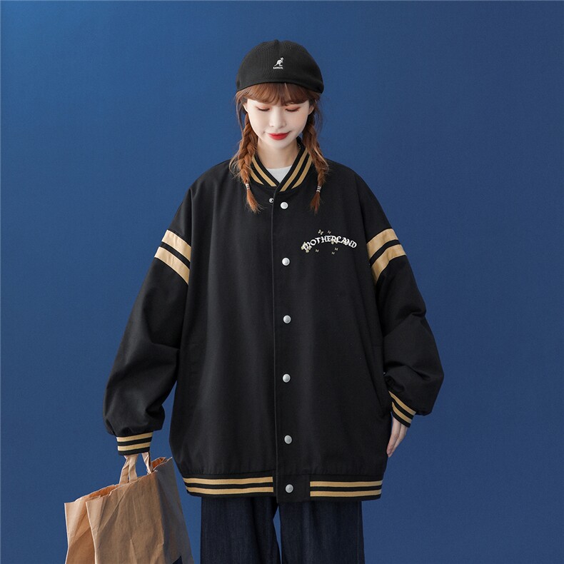 中性风2023秋季新款设计感港风潮牌印花棒球服外套G296p65控88,男装夹克,A247A