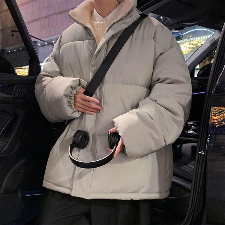 2025新款港风棉衣男纯色立领棉袄加绒加厚棉服外套3364-P60,男装棉衣,星座207