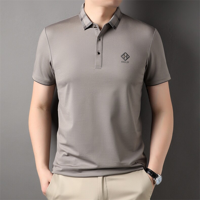 D33776钱塘2020-2夏季薄款中青年男士翻领休闲简约百搭T恤上衣P52,男装T恤,钱塘207-2