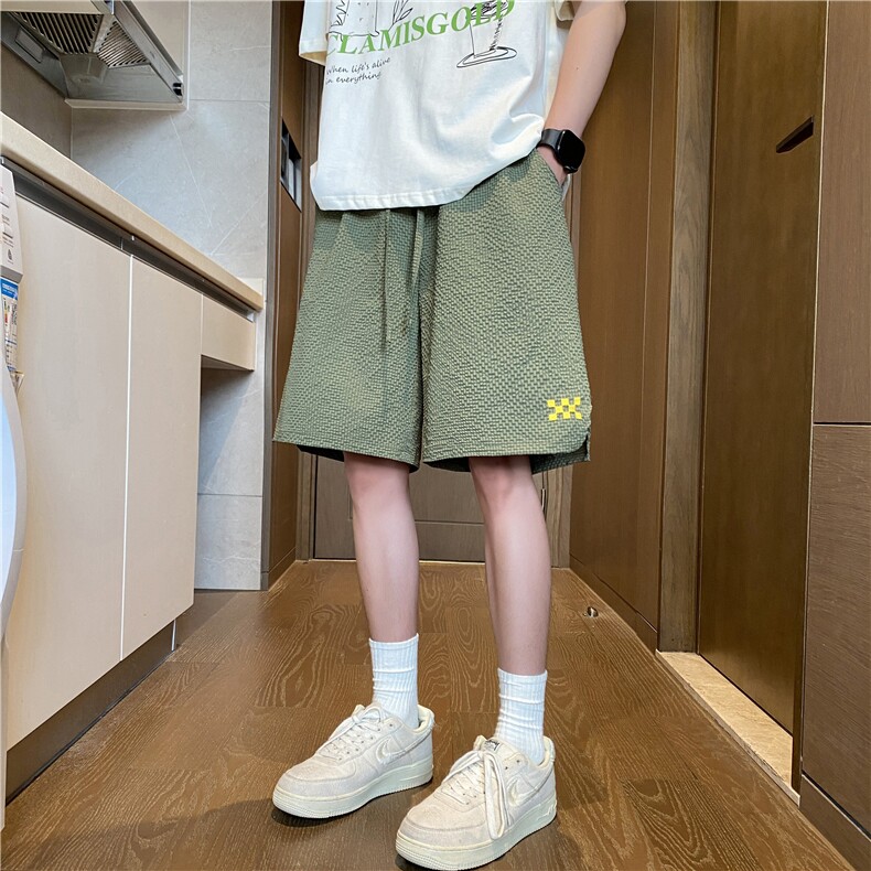 抖音品质夏季新款透气泡泡格设计宽松短裤B315-K25559-特p25控48,男装牛仔裤,电商B315