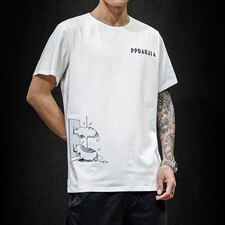 2021夏季新日系大码男马切达已注册卡通印花T恤休闲短袖T1007-P25，男装T恤，电商A001