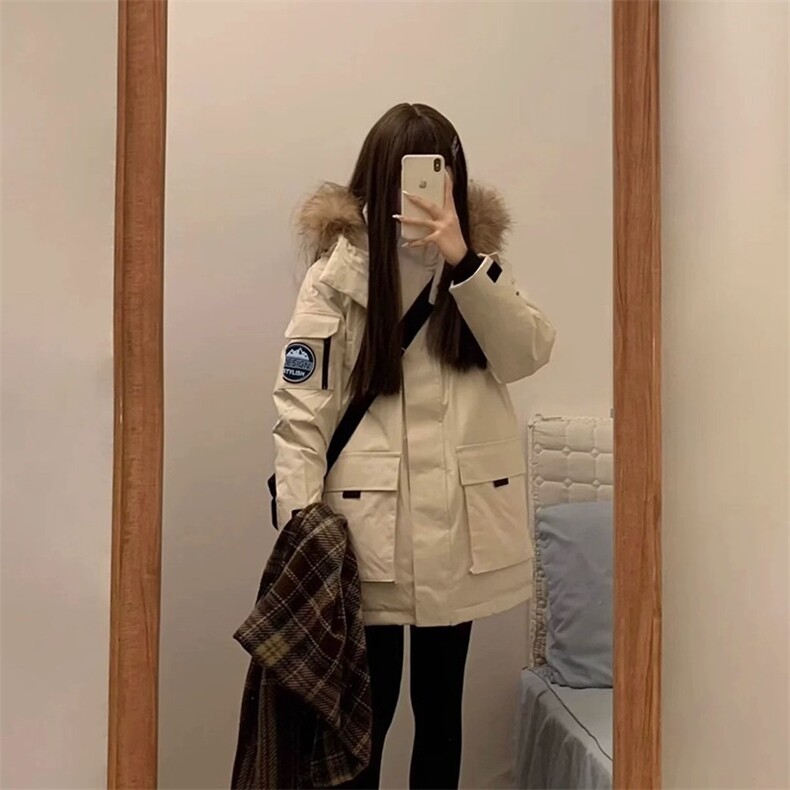 大毛领工装情侣棉服女款2025新款冬季加厚韩系宽松棉袄厚外套冬装,男装棉衣,星座1210-1