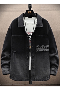 水洗刺绣牛仔夹克春季男士渐变色牛仔外套XZ310B-3-NZ1998--P75图片