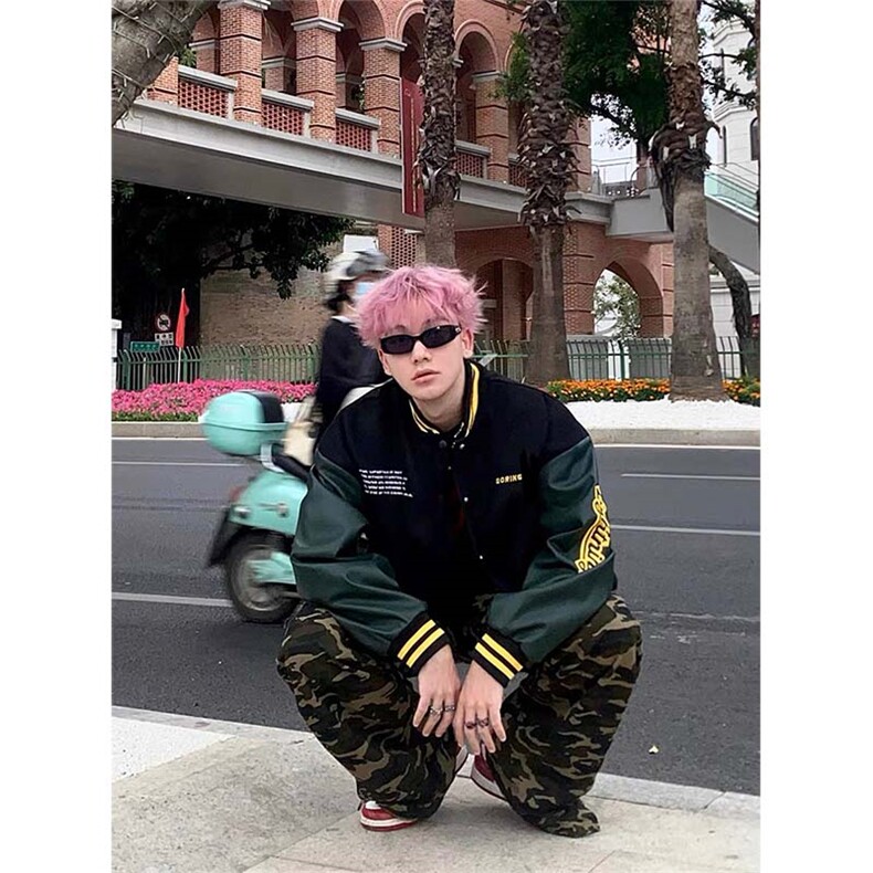 双层全刺绣麂皮绒美式复古棒球服男夹克情侣高街hiphop外套潮JK85,男装夹克,星座310B-1