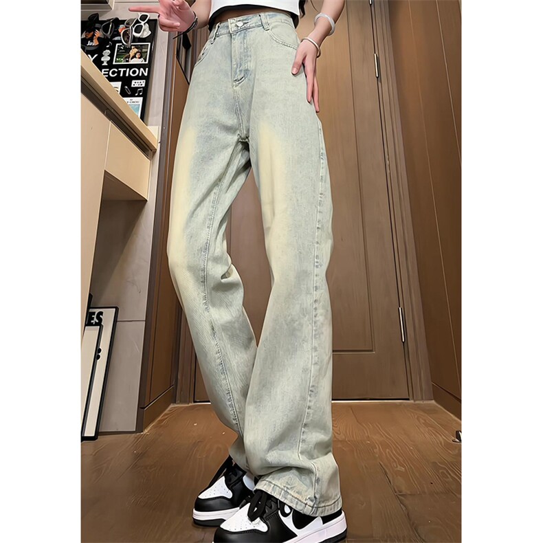 K911～有货（自家图）美式猫须水洗宽松微喇阔腿牛仔裤男-P55控78，男装牛仔裤，星座218-5