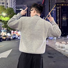 假两件毛衣男士上衣秋冬季2025新款保暖加厚针织衫8019-P78控118，男装针织衫/毛衣，电商C208