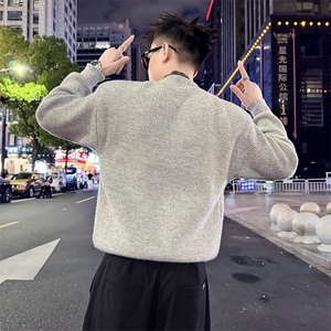 假两件毛衣男士上衣秋冬季2025新款保暖加厚针织衫8019-P78控118图片