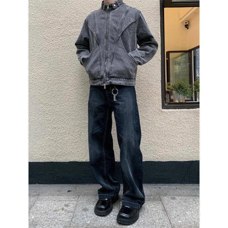 有货美式高街解构做旧牛仔外套男女春秋宽松小众夹克LW21077-p80,男装夹克,星座1008