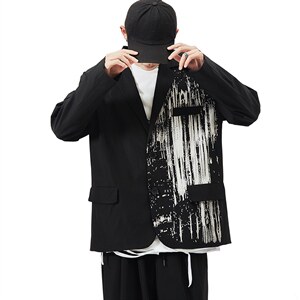 2025秋季新款男士休闲宽松印花大码西装西服外套XF01/P65图片