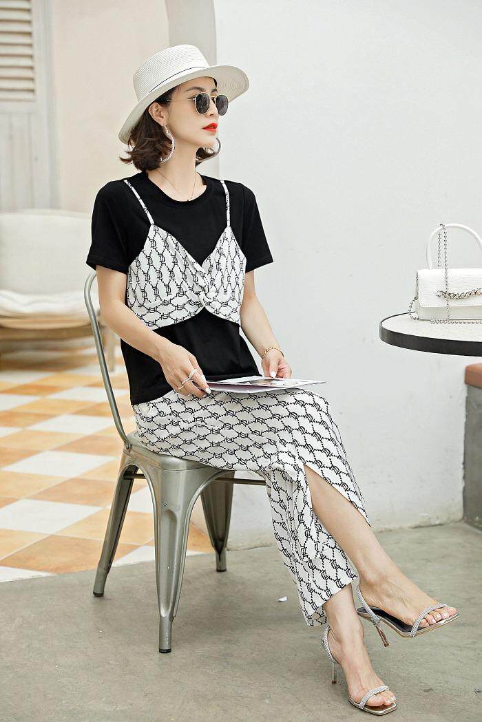 现货夏季冰丝套裤，女装，亿炫