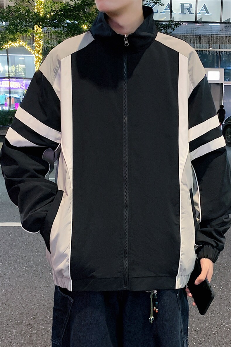 2025新款现货小米格撞色夹克男立领上衣外套DSA157B-J1573-P76,男装夹克,电商A157B