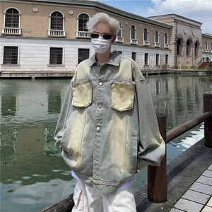 复古水洗破损外套2024秋季设计感宽松百搭休闲夹克,长裤穿搭女微胖图片