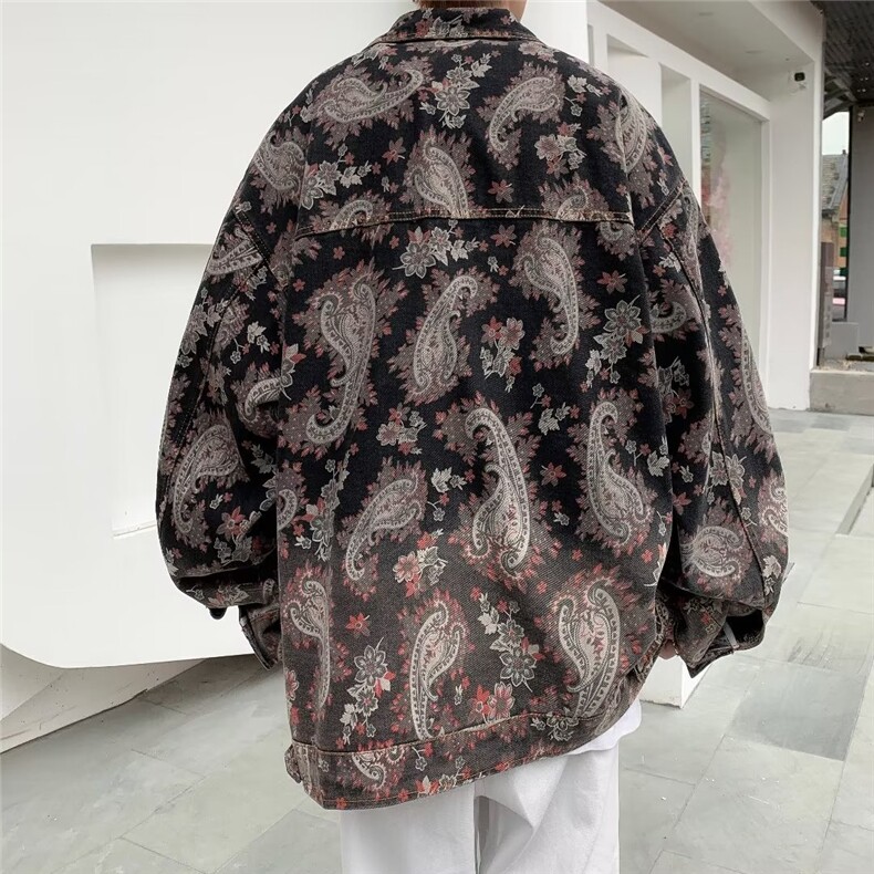 春季新款美式男外套渐变提花夹克网红百搭休闲花衬衣外套N7007P68,男装夹克,星座1116-2