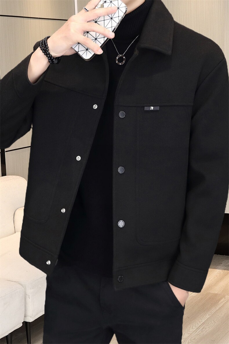加棉加厚毛呢翻领夹克型男商务休闲青年外套男NM7930-P125,男装夹克,星座310B-3